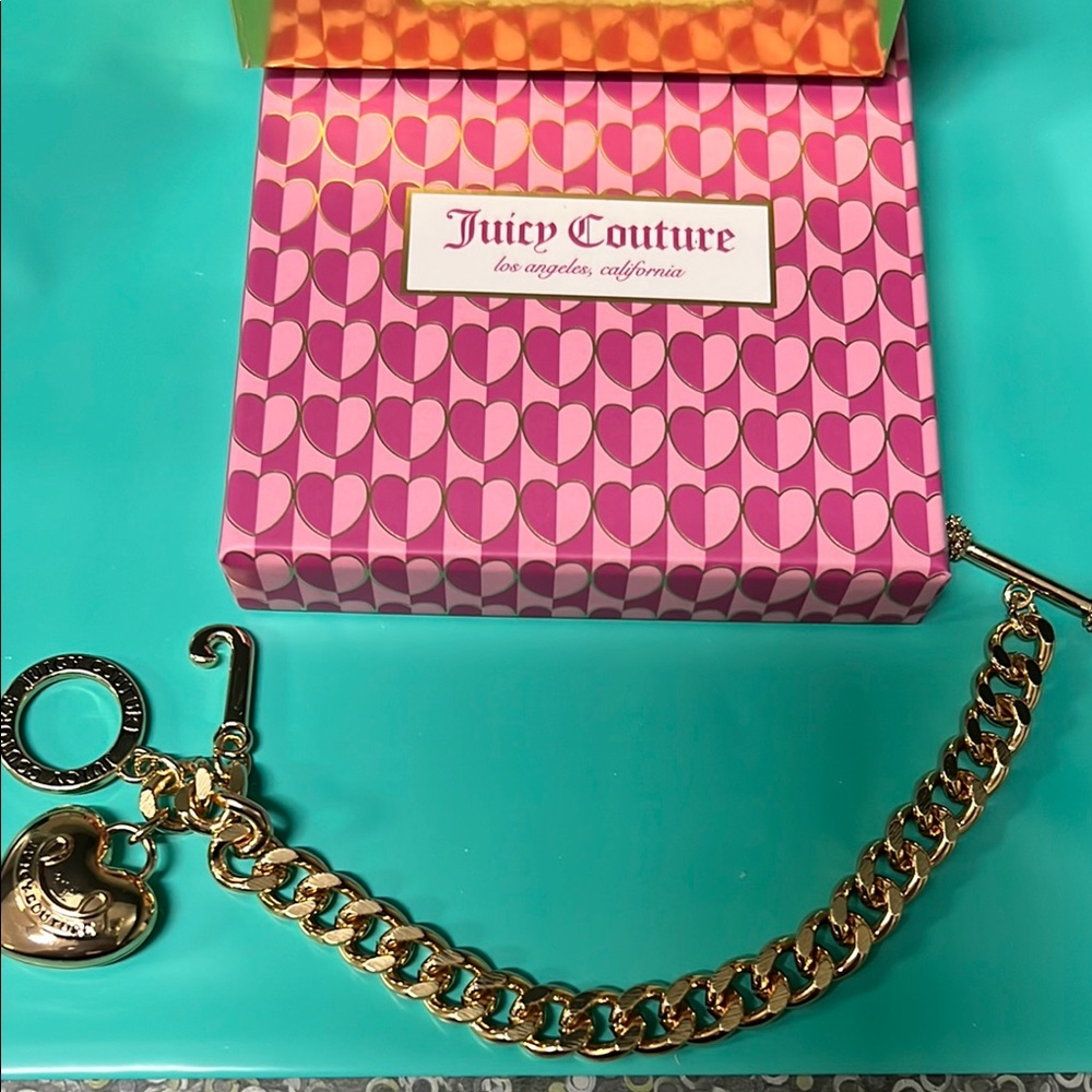 Juicy Couture Gold Heart Charm Bracelet